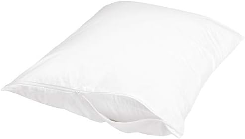 Amazon Basics Hypoallergenic Pillowcase with Zipper 100 Cotton White 27 x 21 Inches