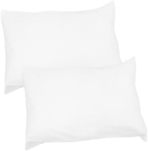 2pcs Solid Cotton Pillowcases with Zipper Closure Breathable Pillow Protectors