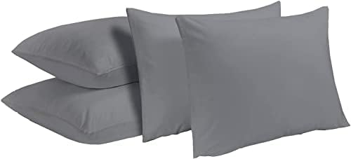 Niagara 4 Pack 20x26 Inch Pillow Protectors White and Grey