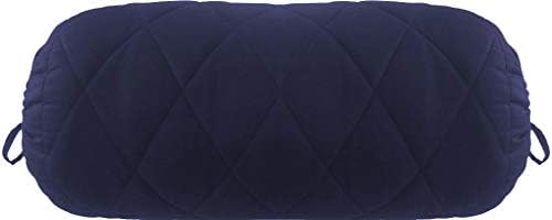 Saffron Navy Blue Quilted Bolster Pillowcase - 9 x 26