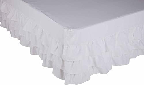 Piper Classic Serenity King Bed Skirt 78x80 Crisp White Ruffled