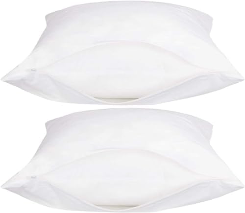 Deluxe Zippered Vinyl Pillow Covers 4-Pack - 20x29 Waterproof Protectors