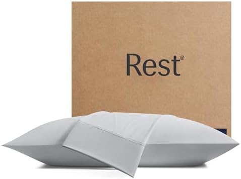 REST Evercool Cooling Pillow Cases - 2 Pack Silver Infused Hygienic Soft
