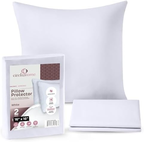 CIRCLESHOME Throw Pillow Protectors 16x16 Square 2 Pack