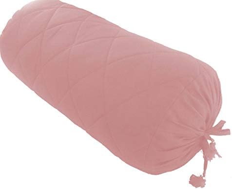 Saffron Baby Pink Quilted Bolster Pillowcase - 9x26 Inches