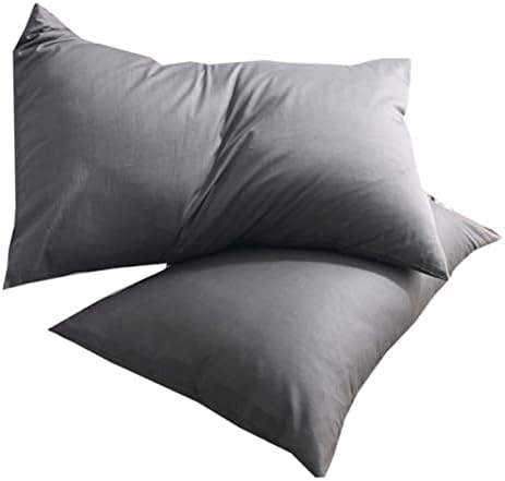 HOLIDYOYO 1 Pair Dark Grey Cotton Pillowcase - Soft Simple Design 1