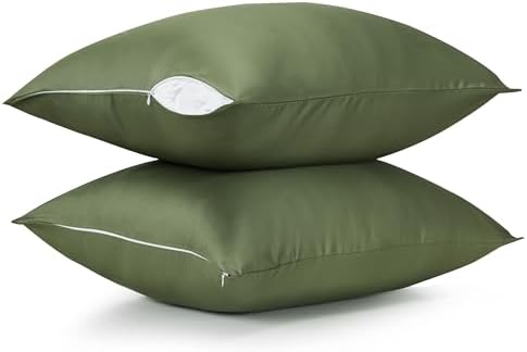 Best Season Cotton Pillow Protectors 2 Pack Olive Green