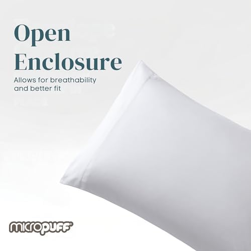 MICROPUFF Standard Pillow Cases 4 Pack - Hypoallergenic Breathable