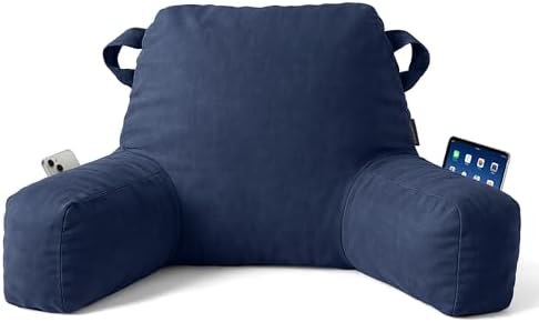 Unisakey Portable Comfy Reading Pillow with Arms and 3 Pockets