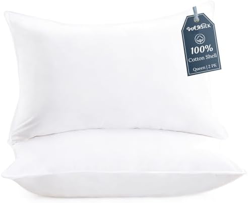 VANSILK Queen Bed Pillows Set of 2 Soft Down Alternative Support Pillow