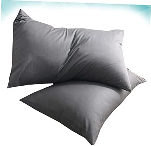 Yardenfun 1 Pair Pure Cotton Pillowcase Covers Dark Grey
