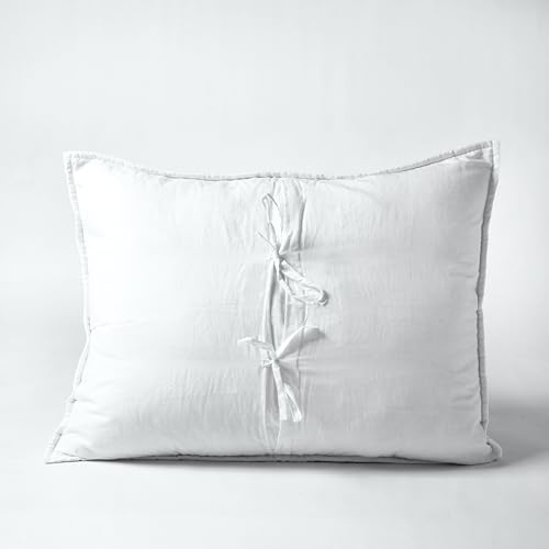 VLiving White Cotton Hexagon Quilted Pillow Shams Queen - 20 X 30 Inches