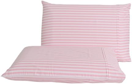 LRBEDDING 2 Pack Striped Queen Pillowcases with Envelope Closure