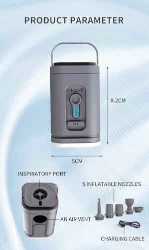 AerPack Compact Electric Air Pump with LED Light and USB-C Charging