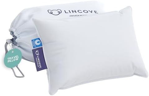 Lincove Travel Pillow - 13x18 Inches Down Feather Comfort