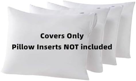 Kingnex 4 Pack Waterproof Pillow Protectors with Zipper
