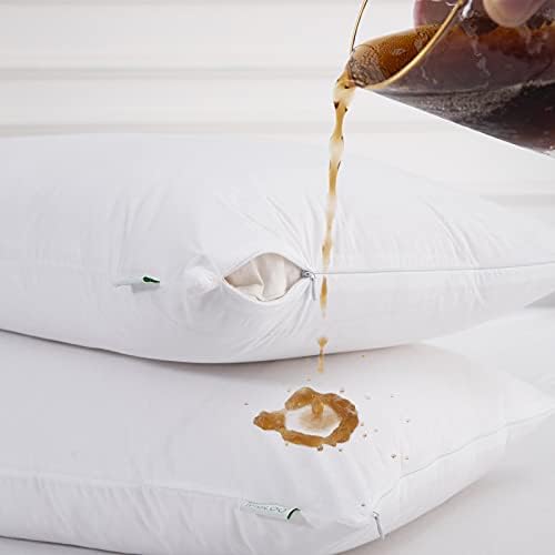 2 Pack Waterproof Pillow Protectors - Cooling Lyocell Pillow Covers