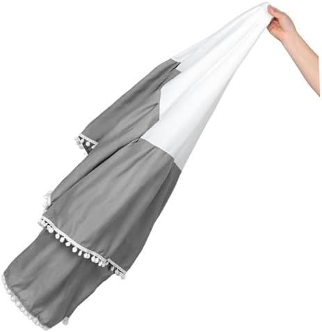 YARNOW Crib Skirt Pompom Decor Cotton Bed Cover