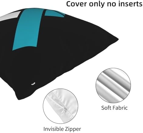 ByoBLu White and Teal Cancer Awareness Pillow Cover 12x12