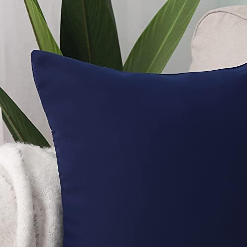 MUMFAS 2-Pack Solid Navy Blue Throw Pillow Covers