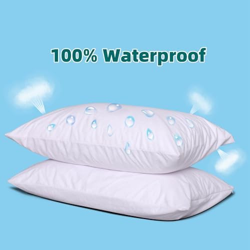 Zaizaihome Waterproof Pillow Protectors 2 Pack