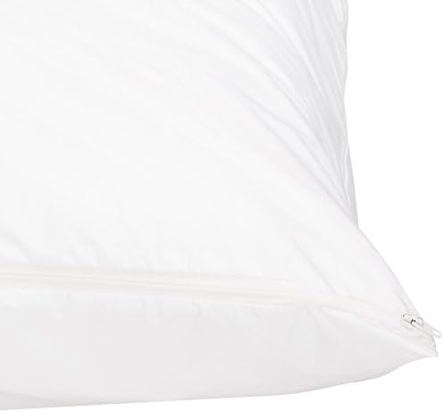 Amazon Basics Hypoallergenic Pillowcase with Zipper 100 Cotton White 27 x 21 Inches