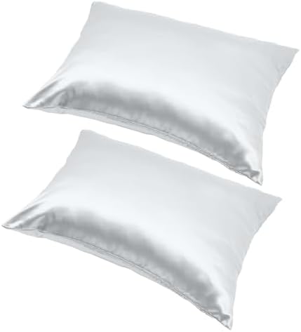 MAGICLULU Cooling Pillow Cases Soft Polyester Zipper Breathable Silver Grey