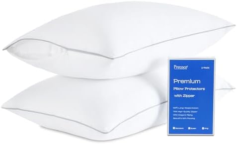 Precoco Premium Cotton Pillowcases with Zipper Set of 2