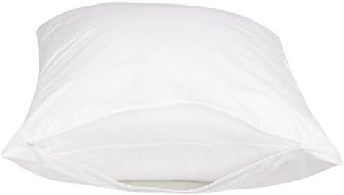 Amazon Basics Hypoallergenic Pillowcase with Zipper 100 Cotton White 27 x 21 Inches