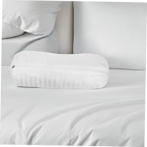 Toyvian Cylindrical Neck Pillow Cover Zippered Soft Round Cushion Protector