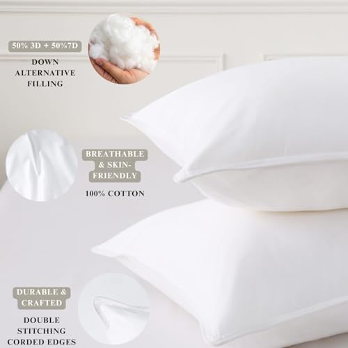 VANSILK Queen Bed Pillows Set of 2 Soft Down Alternative Support Pillow