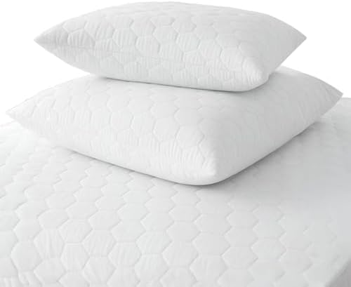SET OF 2 ZIPPERED QUILTED PILLOW COVERS STANDARD SIZE