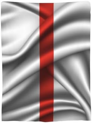 QIZYOQA Silk Style Thin Red Line Flag Throw Blanket 50x40