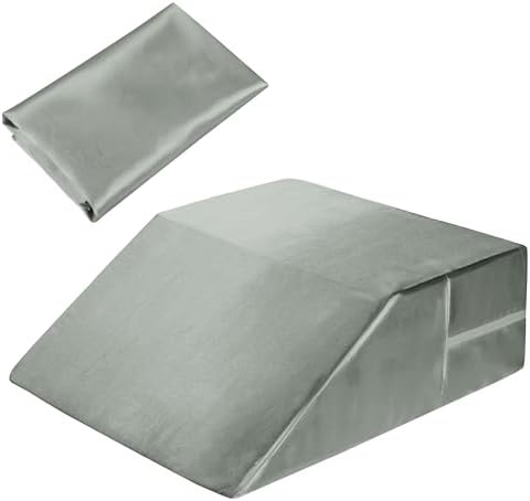 HOMBYS Satin Wedge Pillow Cover - Silky Smooth Zipper Removable Machine Washable Grey