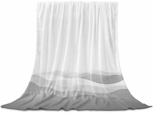 Pinroote Grey Ombre Flannel Microfiber Throw Blanket