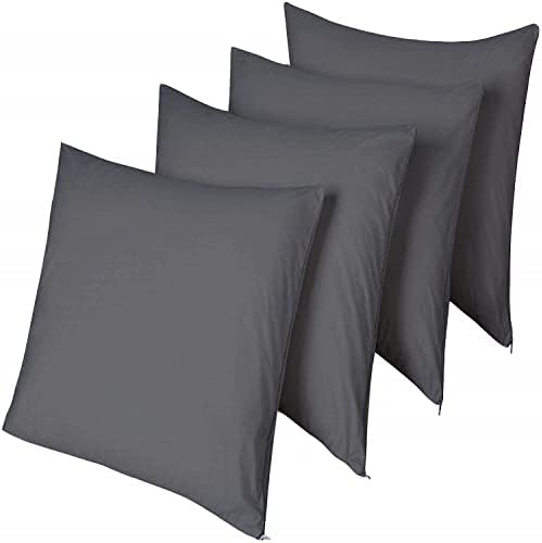 4 Pack Waterproof Grey Pillow Protectors with Zipper