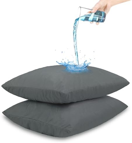 Safe and Sound Waterproof Pillow Protector 20x26 Inch 2 Pack Grey