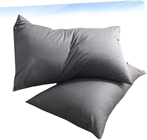 Yardenfun 1 Pair Pure Cotton Pillowcase Covers Dark Grey