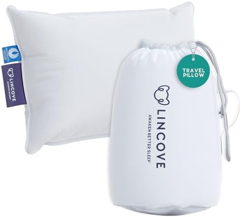 Lincove Travel Pillow - 13x18 Inches Down Feather Comfort