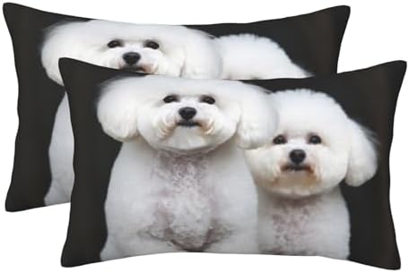 Bichon Frise Pillowcases Set of 2 - Microfiber Soft with Hidden Zipper