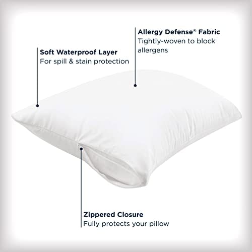 AllerEase Hypoallergenic Pillow Protector 2 Pack White