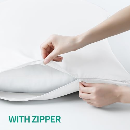 Zaizaihome Bamboo Viscose Pillow Protectors Set of 2 Zippered 26x20 Inch