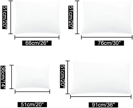 Uxcell Zipper Travel Pillowcase Set 14x20 White