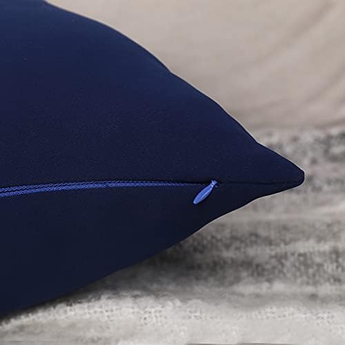 MUMFAS 2-Pack Solid Navy Blue Throw Pillow Covers