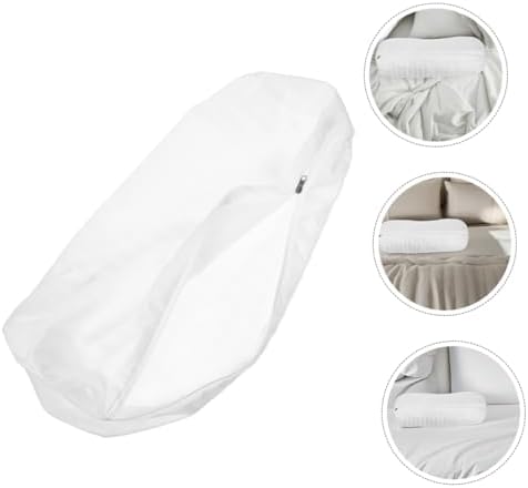 Toyvian Cylindrical Neck Pillow Cover Zippered Soft Round Cushion Protector