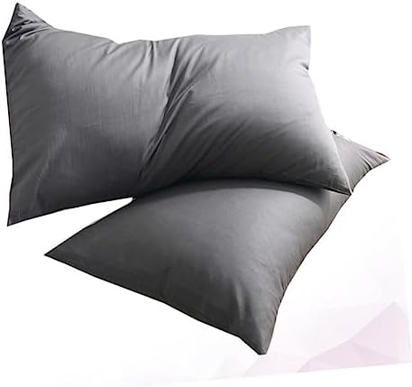 Yardenfun 1 Pair Pure Cotton Pillowcase Covers Dark Grey
