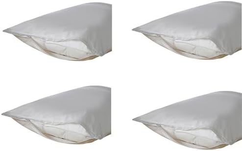 Deluxe Zippered Vinyl Pillow Covers 4-Pack - 20x29 Waterproof Protectors