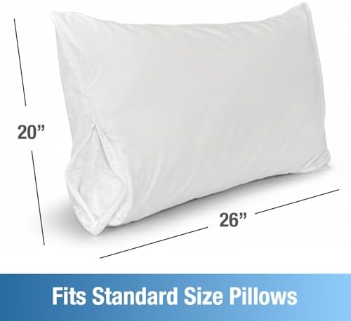 DMI 2 Pack Pillow Protectors - 20x26 Zipper Case Standard Size