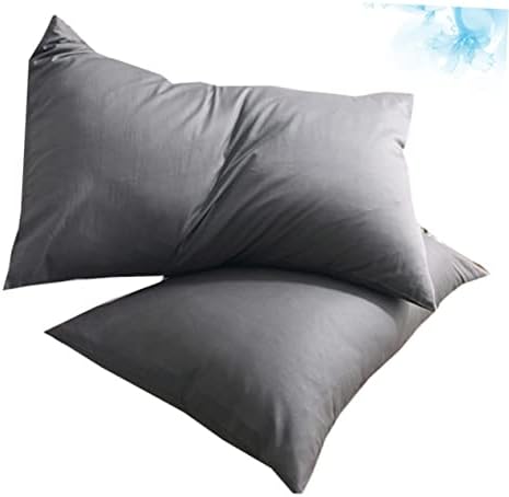 Yardenfun 1 Pair Pure Cotton Pillowcase Covers Dark Grey