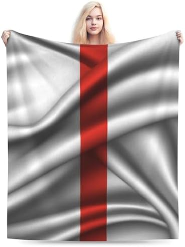 QIZYOQA Silk Style Thin Red Line Flag Throw Blanket 50x40